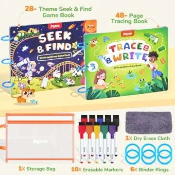 JoyCat Preschool Learning Activities Set (2-Pack) – Seek & Find Game Books and Letters Numbers Han...