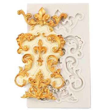 Mini Baroque Curlicues Vintage Scroll Silicone Mold for Cake Decoration and Crafting