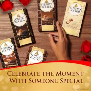 Ferrero Rocher Premium Chocolate Bars, 8 Pack, Milk Chocolate Hazelnut & Almond, Luxury Chocolate, Individually Wrapped Holiday Treats, 3.1 oz Each