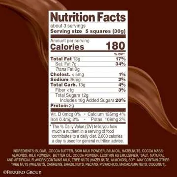 Ferrero Rocher Premium Chocolate Bars, 8 Pack, Milk Chocolate Hazelnut & Almond, Luxury Chocolate, Individually Wrapped Holiday Treats, 3.1 oz Each