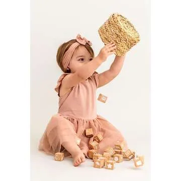 O2 BABY Organic Cotton Baby Ruffle Romper with Headband