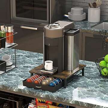 DecoBrothers Elegant Vertuo Pod Holder Drawer, 24 Large or 48 Small Nespresso Capsule Storage