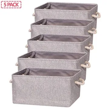 Organize with TENABORT 5 Pack Large Storage Basket Bin