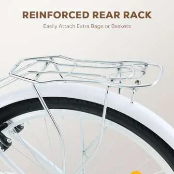 Viribus Beach Cruiser Bike for Women, Female Cruiser Bike 26 in, Womens Bike with Basket 1 Speed, Cruiser Bike for Short Women with Rack, Retro Step Through Bike, Commute Bicycle Ladies Light Blue