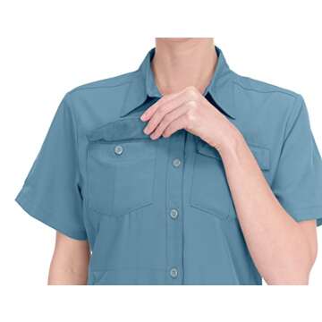 Little Donkey Andy Women's Stretch Quick Dry UPF50+ Short Sleeve Shirt for Hiking, Travel, Camping Slate Size S