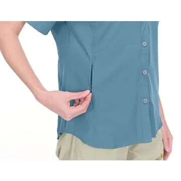 Little Donkey Andy Women's Stretch Quick Dry UPF50+ Short Sleeve Shirt for Hiking, Travel, Camping Slate Size S