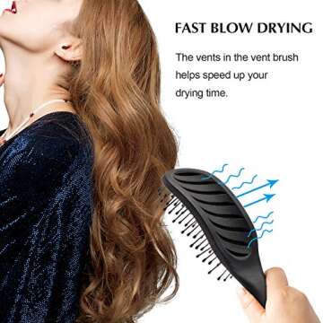 FIXBODY Curved Vent Hair Brush for Faster Drying