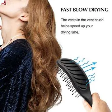 FIXBODY Curved Vent Hair Brush for Faster Drying