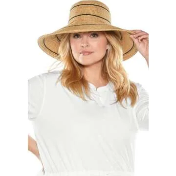 Coolibar Women’s Aubrey Wide Brim Beach Hat - Sun Safe Style