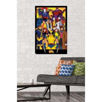 Trends International Marvel X-Men '97 - Characters Wall Poster 34L x 22.4W, Unframed Version