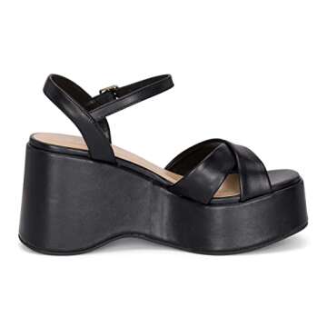 Chariot & Co -Daystar- Womens Open Toe Ankle Strap Wedges Heels Platform Trendy Summer Sandals