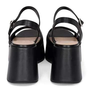 Chariot & Co -Daystar- Womens Open Toe Ankle Strap Wedges Heels Platform Trendy Summer Sandals