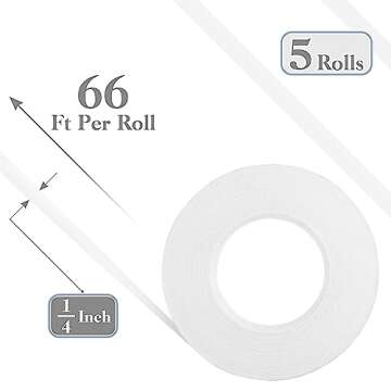 Kesote 5 Rolls Double Sided Tape for Crafts Scrapbooking Card Making, 1/4" Thin Double Sided Adhesiv...