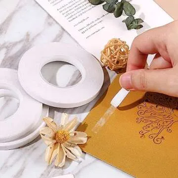 Kesote 5 Rolls Double Sided Tape for Crafts Scrapbooking Card Making, 1/4" Thin Double Sided Adhesive Tape Roll