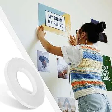 Kesote 5 Rolls Double Sided Tape for Crafts Scrapbooking Card Making, 1/4" Thin Double Sided Adhesive Tape Roll