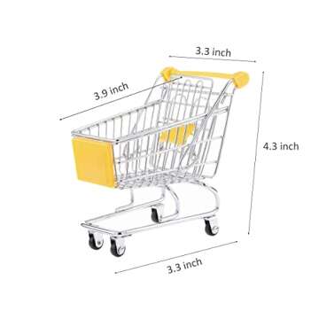Hvogvok Mini Supermarket Handcart, 2 Pcs Mini Shopping Cart Shopping Utility Cart Mode Storage Toy O...