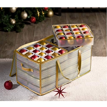 ZOBER Ornament Storage Box - Holds 128 Christmas Ornaments