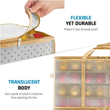 ZOBER Ornament Storage Box - Holds 128 Christmas Ornaments