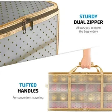 ZOBER Ornament Storage Box - Holds 128 Christmas Ornaments