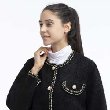 Teemall Women's Faux Turtleneck Dickey Collar Half Top Mock Blouse Neck Cover (3pc)