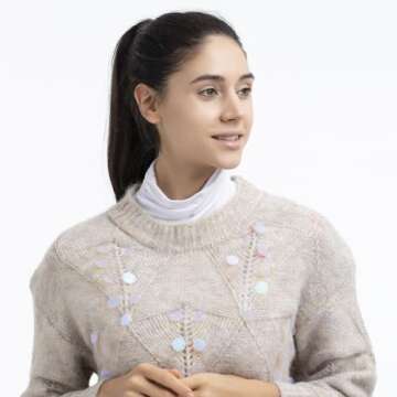 Teemall Women's Faux Turtleneck Dickey Collar Half Top Mock Blouse Neck Cover (3pc)