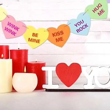 Heart Banner for Valentine's Day Party Decor with 32Pcs Hearts