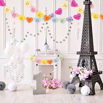 Heart Banner for Valentine's Day Party Decor with 32Pcs Hearts