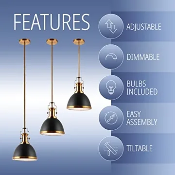 JONATHAN Y 10" Modern Industrial Pendant Light for Home