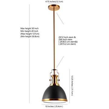 JONATHAN Y 10" Modern Industrial Pendant Light for Home