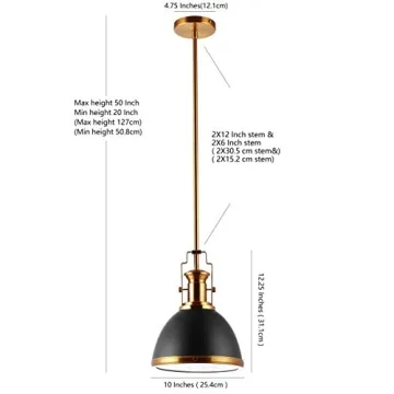 JONATHAN Y 10" Modern Industrial Pendant Light for Home