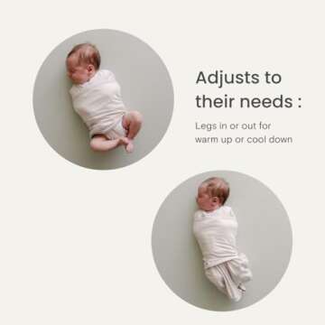 embé 2-Way Starter Baby Swaddle, Newborn Swaddle Sack, Zip & Velcro Baby Wrap, Hip Healthy, Infant, 6-14 lbs, 0-3 Months - Moss