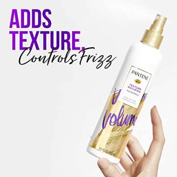 Pantene Pro-V Volume Lasting Hold, Body & Softness Texturizing Non-Aerosol Hairspray, White, 8.5 Fl Oz