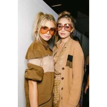 Trendy Oversized Polarized Square 70s Sunglasses for Women