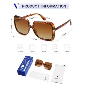 Trendy Oversized Polarized Square 70s Sunglasses for Women
