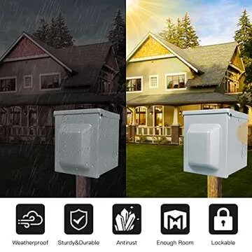 30 Amp 125 Volt RV Power Outlet Box, Enclosed Lockable Weatherproof NEMA TT-30R Outdoor Electrical Receptacle Panel, 30 Amp RV Receptacle for Camper Travel Trailer Motorhome Electric Car Generator