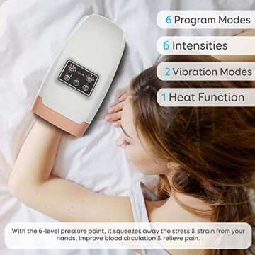 SereneLife Electric Compression Hand Massager - Electric Acupressure Palm Hand Massager w/Air Pressu...