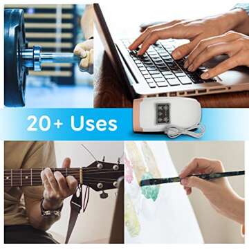 SereneLife Electric Compression Hand Massager - Electric Acupressure Palm Hand Massager w/Air Pressure Heat Compress for Arthritis, Carpal Tunnel, Hand Pain Relief, Finger Numbness (White)