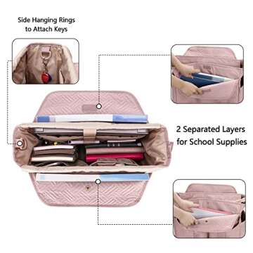 Fasrom Teacher Bag for Work Women, Large Utility Tote Bag with Laptop Compartment for Teacher Essent...
