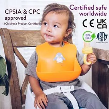 NatureBond Waterproof Silicone Baby Bibs Set of 2