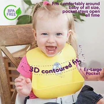NatureBond Waterproof Silicone Baby Bibs Set of 2