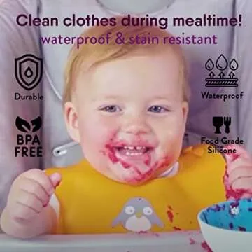NatureBond Waterproof Silicone Baby Bibs Set of 2