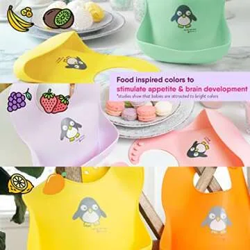 NatureBond Waterproof Silicone Baby Bibs Set of 2