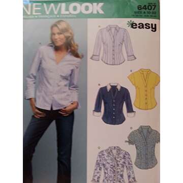 New Look Sewing Pattern 6407 Misses Tops in Size A (10-22)