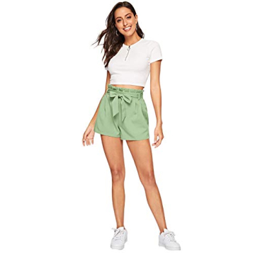 SweatyRocks Women's Grass Green Summer Beach Shorts