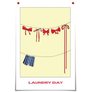 zphvaqd Vintage Red Bow Canvas Wall Art Poster ，Trendy Print Laundry Room Art，Coquette Pictures?...