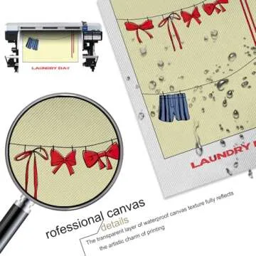 zphvaqd Vintage Red Bow Canvas Wall Art Poster ，Trendy Print Laundry Room Art，Coquette Pictures，French Art，Preppy Gifts for Girls Apartment Decor for Bedroom Living Room 12 x 16 in Unframed