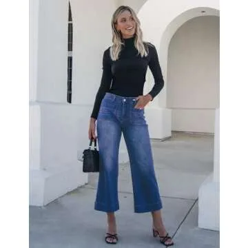 Luvamia Women’s Trendy High Waisted Wide Leg Jeans