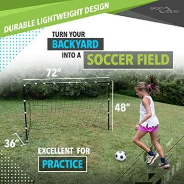 Sport Squad Portable Soccer Goal Net Set - Easy Assembly for All Ages 6' x 4'