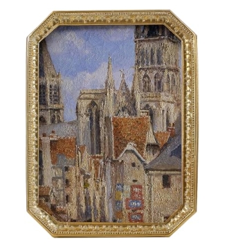 SIKOO Vintage 5×7 Gold Picture Frame Antique Ornate Photo Frame Tabletop and Wall Hanging with High...