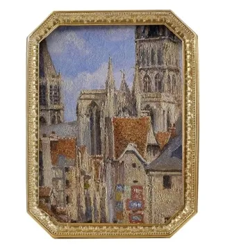 SIKOO Vintage 5×7 Gold Picture Frame Antique Ornate Photo Frame Tabletop and Wall Hanging with High...